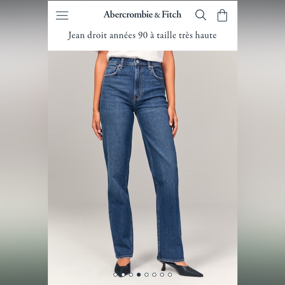 curve love ultra high rise 90’s straight abercrombie jeans